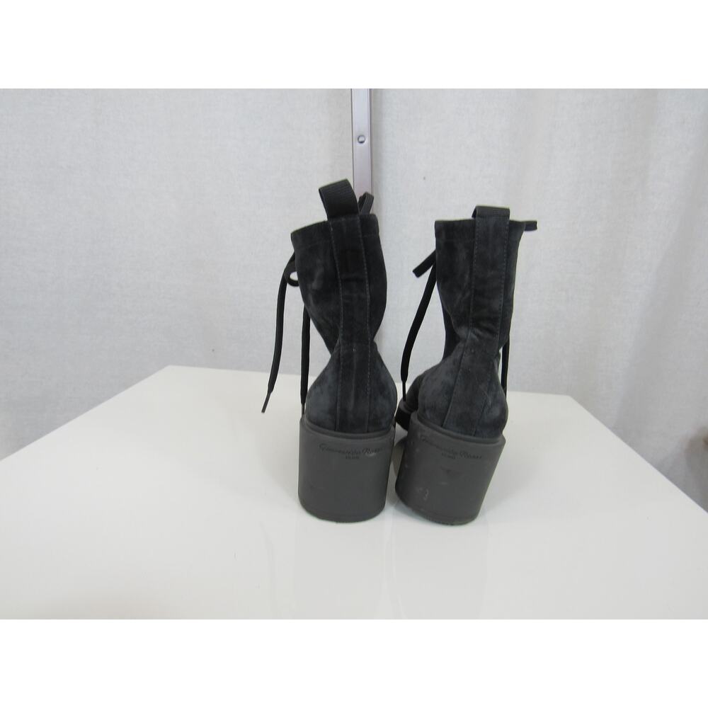 Gianvito Rossi Foster 45 Suede Ankle Boots Size 35 US 5 Black Leather Combat - Picture 4 of 7